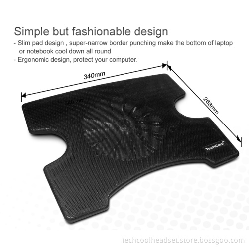 Gaming Laptop Cooling Pad with 200mm Blue LED Fan